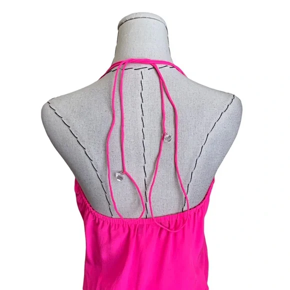 Karina Grimaldi Neon Pink Silk Embellished Rhinestone Beaded Party Dress Revolve - Picture 6 of 16